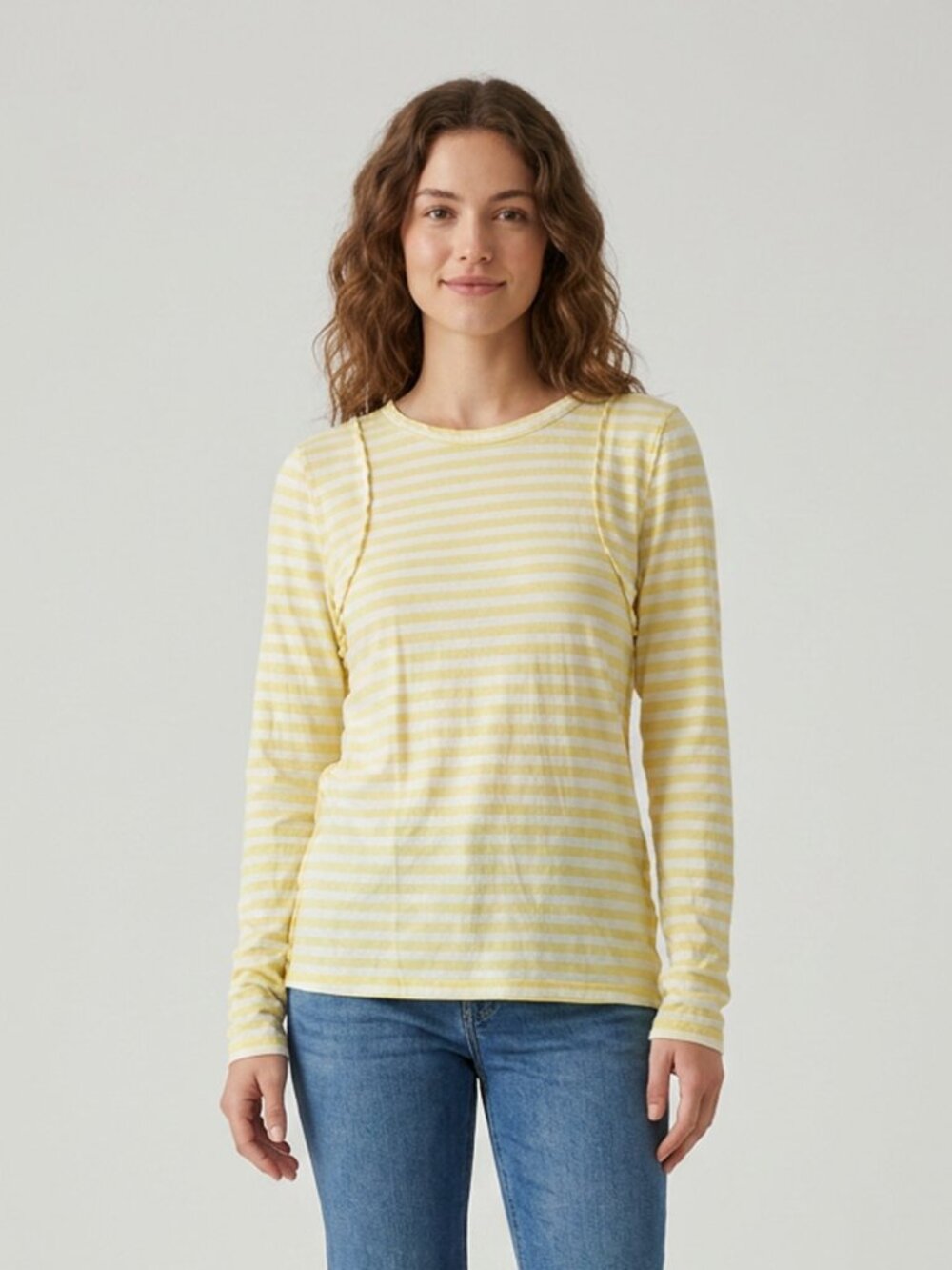 PILCRO lemon stripe long sleeve tee